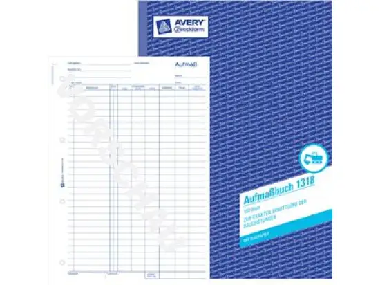Aufmaßbuch Avery Zweckform 1318 A4, 100 Blatt, mit Blaupapier