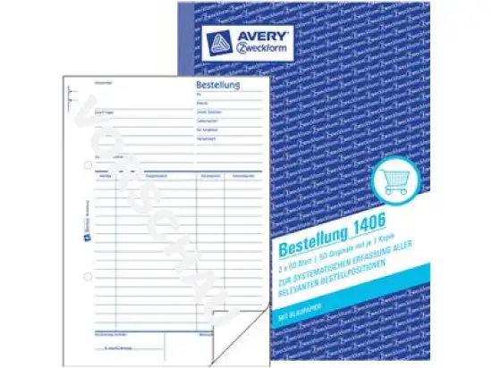 Bestellung Avery Zweckform 1406 A5 2 x 50 Blatt, mit Blaupapier