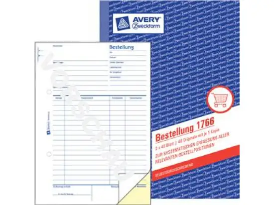 Bestellung Avery Zweckform 1766 A5 2 x 40 Blatt selbstdurchschreibend