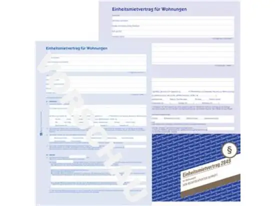 Mietvertrag Einheitlich Avery Zweckform 2849 A4, 4 Seiten, mit Hausordnung