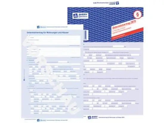 Mietvertrag Untermieter Avery Zweckform 2875 A4, 2 Seiten, selbstdurchschreibend, Pack 5 Stk