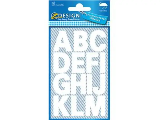 Selbstklebende Buchstaben Avery Zweckform 3786 23mm weiß wetterfest, Pack 10 x 2 Stk