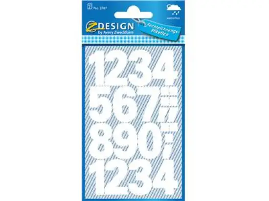 Selbstklebende Zahlen Avery Zweckform 3787 23mm weiß wetterfest, Pack 10 x 2 Bogen