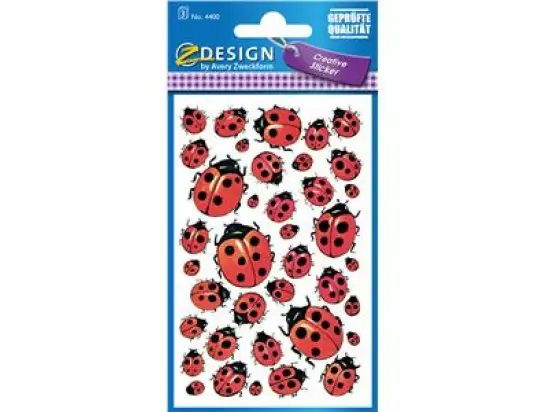 Schmuck-Etiketten Avery Zweckform 4400 Z-Design "Marienkäfer", selbstklebend, konturgestanzt, Pack 10 x 117 Stk/3 Blatt