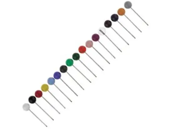 Markiernadeln Alco 626 Länge: 16mm, Kopf-Ø: 5mm, farbig-sortiert, Pack 100 Stk