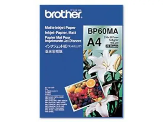 Papier Brother BP60MA A4, 145g, matt, für bis zu 6.000 dpi, Pack 25 Blatt