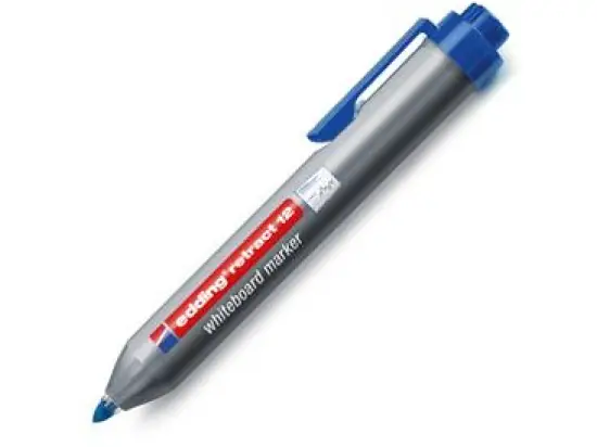 Whiteboardmarker Edding retract 12 4-12003 1,5-3mm, Rundspitze, Druckmechanik, blau