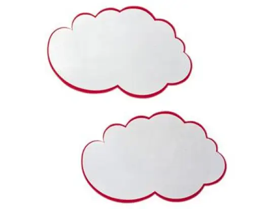 Moderationskarten Franken UMZW UMZ W Wolke 25x42cm weiß mit rotem Rand, Pack 20 Stk