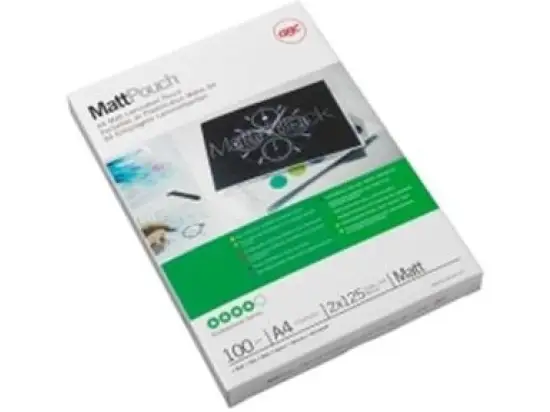 Laminierhülle GBC 3747241 MattPouch, Professional Series A4 (216x303mm) 2x125micron matt, entspiegelt, seidenmatt, beschriftbar, Pack 100 Stk