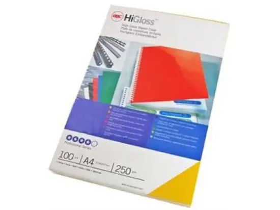 Einbanddeckel GBC CE020010 Chromolux Higloss Hochglanzkarton schwarz A4 250g, Pack 100 Blatt