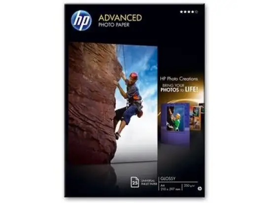 Papier HP Q5456A A4, 250g, Foto-Hochglanz, Advanced, Pack 25 Blatt