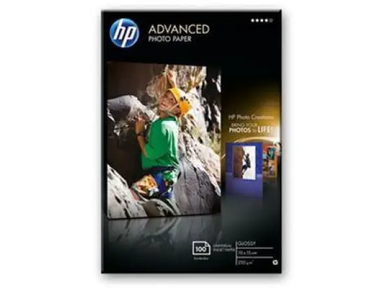 Papier HP Q8692A 10x15cm 250g, Foto-Hochglanz Advanced, randlos, Pack 100 Blatt
