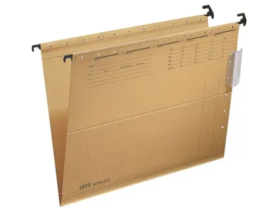 Hängemappe Leitz 2915-00-00 29150000 Alpha-Duo naturbraun, Karton 250g Sichtreiter, seitlich offen, Pack 25 Stk