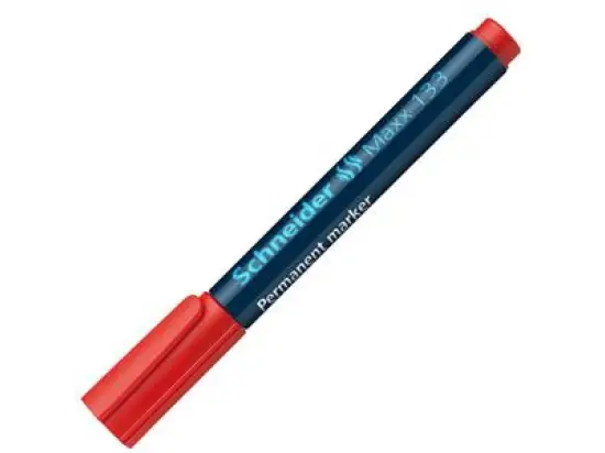 Permanentmarker Schneider 113302 Maxx 133 1-4mm, Keilspitze, rot, Pack 10 Stk