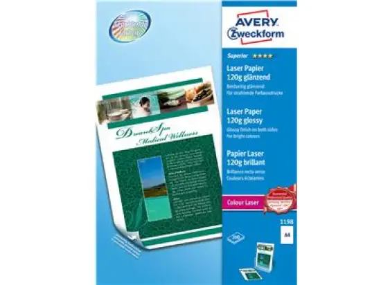 Fotopapier Avery Zweckform 1198 Superior Colour A4 120g glänzend, Pack 200 Blatt