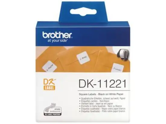 Etiketten Brother DK-11221 23 x 23 mm quadratisch, selbstklebend, Pack 1000 Stk/1 Rolle