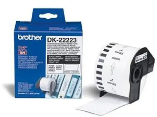 Endlosetiketten Brother DK-22223 Rolle 50 mm x 30,48 m, selbstklebend, weiß