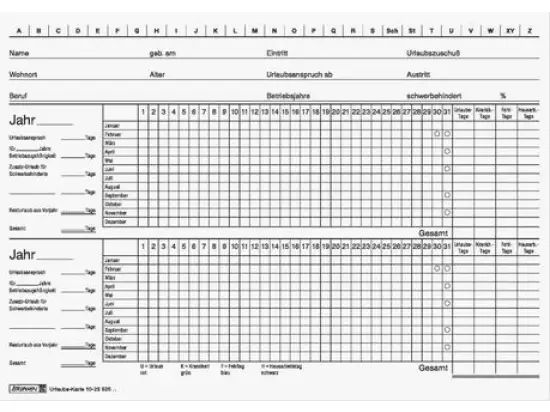 Urlaubskarten Brunnen 10-2350500 102350500 A5-quer, weiß, neutral, für 2 Jahre, Pack 100 Stk