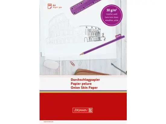 Durchschlagpapier Brunnen 10-32105 1032105 A4 (210 x 297 mm), 30g, weiß, holzfrei, im Umschlag, Pack 10 x 100 Blatt