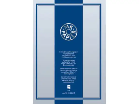 Schreibmaschinenpapier Brunnen 10-32219 1032219 A4, 100 Blatt weiß 95g mit Wasserzeichen, Pack 5 Stk