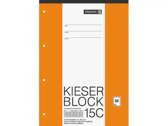 Kieserblock Brunnen 10-42925 1042925 kariert A4 50 Blatt, Pack 10 Stk