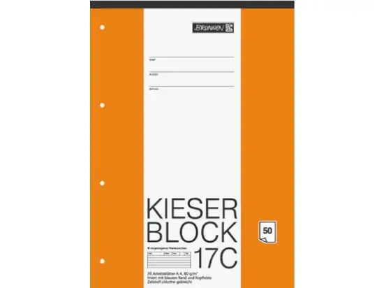 Kieserblock Brunnen 10-42927 1042927 liniert A4 50 Blatt, Pack 10 Stk
