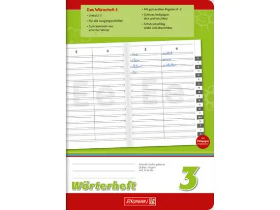 Wörterheft Brunnen 10-45996 1045996 A5 28 Blatt Lineatur 3, Pack 10 Stk