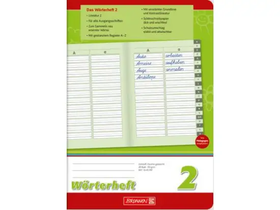 Wörterheft Brunnen 10-45997 1045997 A5 28 Blatt Lineatur 2, Pack 10 Stk