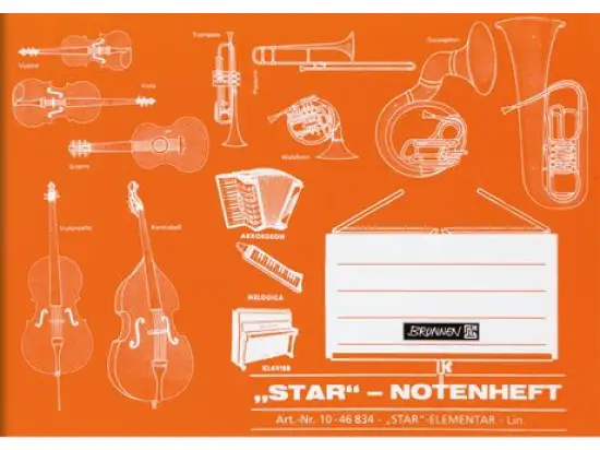 Notenheft Brunnen 10-46834 1046834 A5-quer 8 Blatt, 213, Pack 25 Stk
