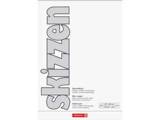 Skizzenblock Brunnen 10-47355 1047355 A3 190g 50 Blatt, Pack 3 Stk