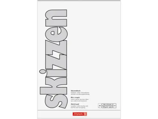 Skizzenblock Brunnen 10-47555 1047555 A5 190g 50 Blatt, Pack 5 Stk