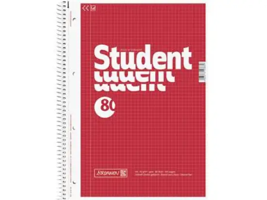 Collegeblock Brunnen 10-67942 1067942 Student A4, Papier 70g, 80 Blatt, kariert