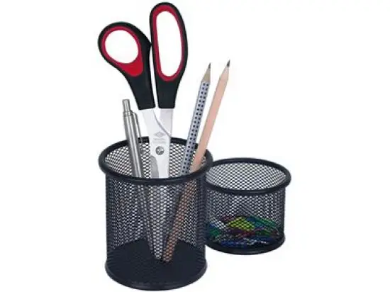 Köcher-Set Wedo 65401 65 401 Office Drahtmetall pulverbeschichtet, rund, 2er-Set groß/klein, schwarz