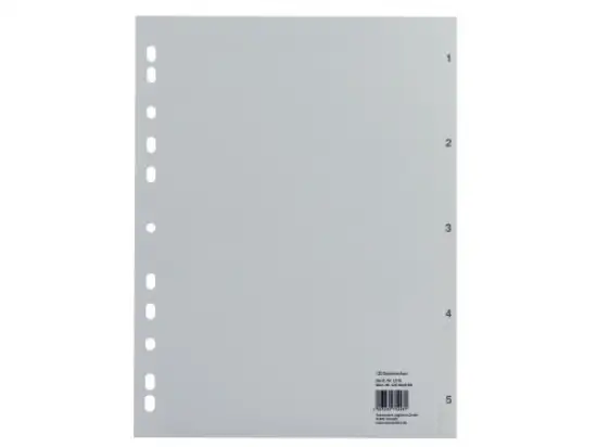 Zahlen-Register Soennecken 121064580 1576 A4 Zahlen 1-5 Kunststoff (PP) volle Höhe, grau
