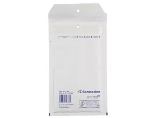 Luftpolstertasche Soennecken 327209301 2281 Größe: B/00, 110x215mm, Kraftpapier, weiß, Pack 5 Stk