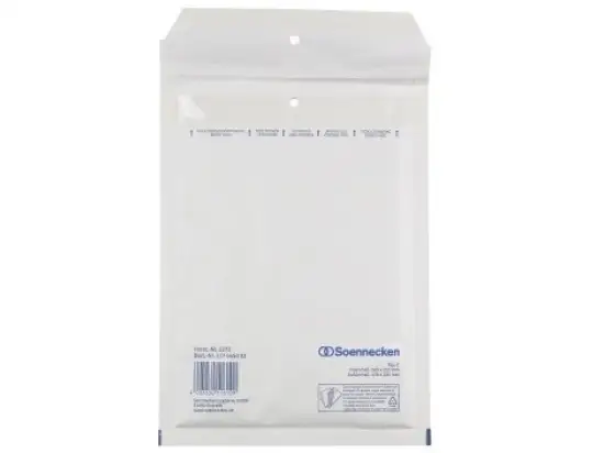 Luftpolstertasche Soennecken 327665001 2272 Größe: C/0, 140x215mm, Kraftpapier, weiß, Pack 5 Stk