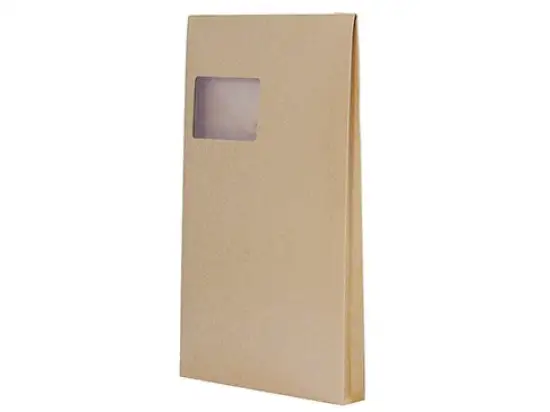 Faltentasche Soennecken 327215670 2941 C4 (229 x 324 mm), 120g, mit Fenster, Haftklebung, 20mm-Stehboden, braun, Pack 100 Stk