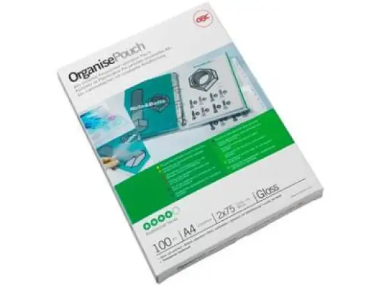 Laminierhülle GBC 3743156 A4 125micron glänzend Abheftlochung, 229x304mm, Pack 100 Stk