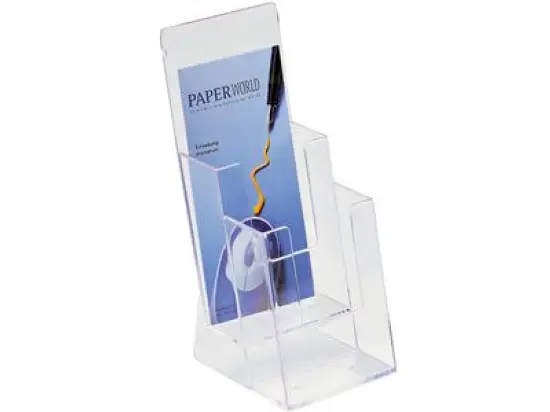 Tischprospekthalter Helit H2351502 2Fach DIN lang Tischmodell