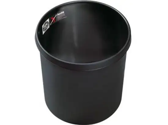 Papierkorb Helit H6106495 18 Liter schwarz schwer entflammbar