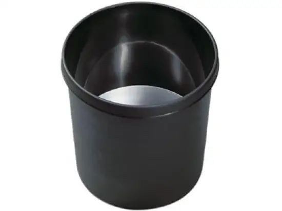Papierkorb Helit H6107695 18 Liter schwarz mit Alu-Einsatz, schwer entflammbar, Pack 5 Stk