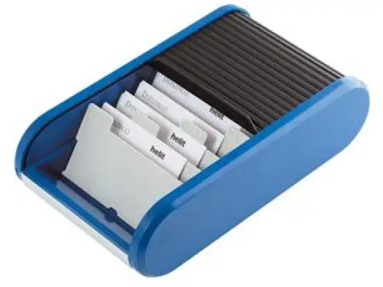 Visitenkartenbox Helit H6218093 blau/schwarz