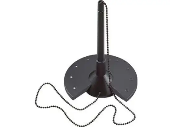 Kugelschreiberständer Helit H6359095 base schwarz, inkl. Kugelschreiber, Metallkugelkette, Gummifüße