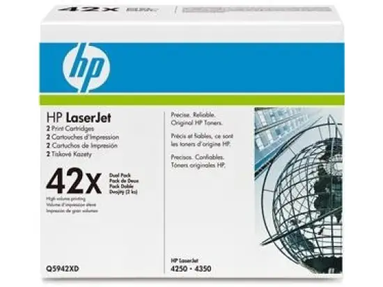 Tonerpatrone HP Q5942XD 42X Doppelpack, 2 x schwarz, je 20.000 Seiten