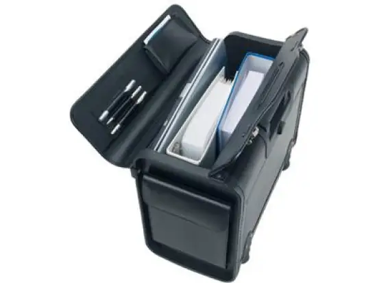 Pilotenkoffer Alassio 92301 Silvana Lederimitat, schwarz, Laptopfach