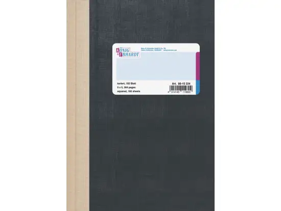 Geschäftsbuch König & Ebhardt 86-15224 8615224 A5, 384 Seiten, kariert, Kunststoff, grau