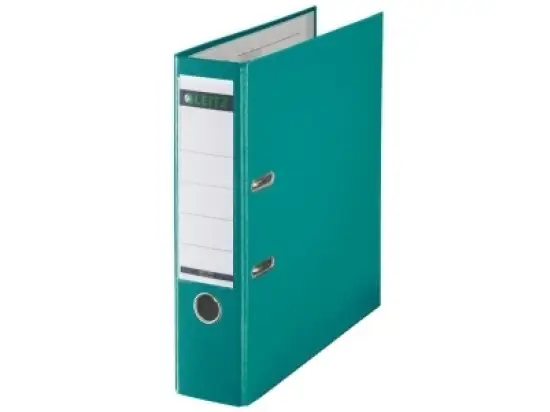 Ordner Leitz 1010-50-52 10105052 A4, 80mm, Pappe/PP-Folie, Wechselfenster, türkis