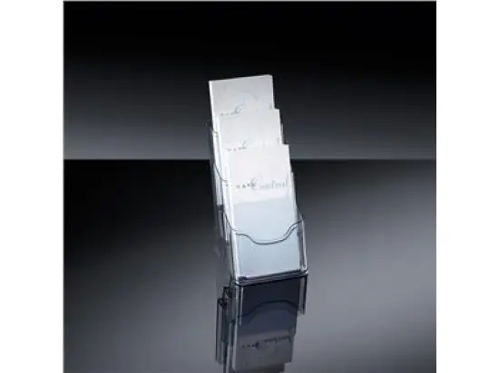 Tisch-Prospekthalter Sigel LH133 3Fach DIN lang Tischmodell und Wandmontage transparent