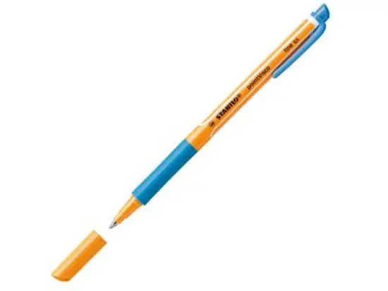 Tintenroller Stabilo 1099/51 pointVisco 0,5mm, Metallspitze, mit Kappe, türkis, Pack 10 Stk
