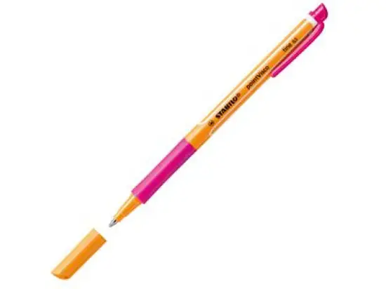 Tintenroller Stabilo 1099/56 pointVisco 0,5mm, Metallspitze, mit Kappe, pink, Pack 10 Stk